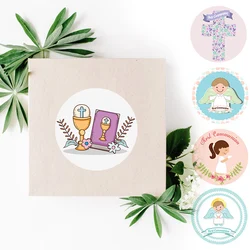 My First Communion Stickers for Church Girls Boys Bible Religious Baptism Stickers  Party Decorations Supplies Baby Shower