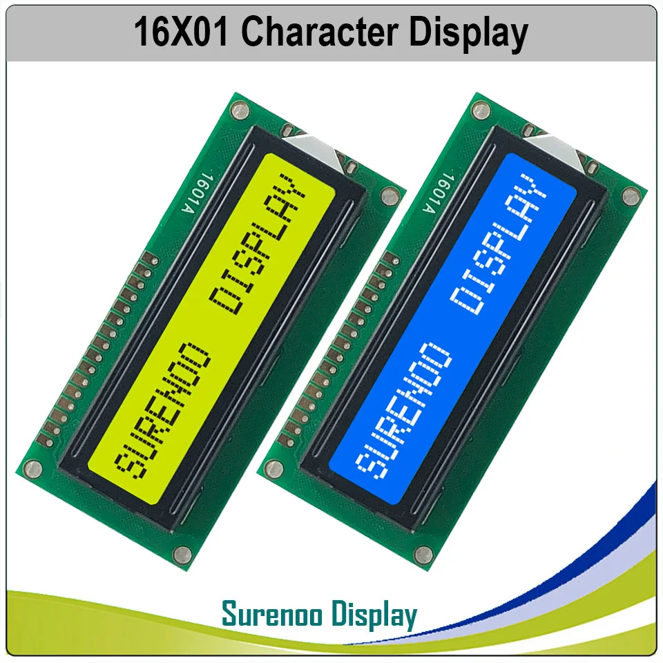 

161 16X1 1601 Character LCD Module Display Screen LCM Blue Yellow Green with Backlight