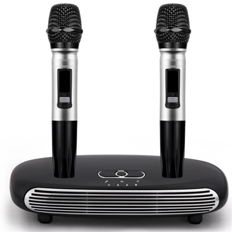 

K8 Optical Bluetooth-Compatible Wireless Dual Microphone ARC Home Echo System Singing Karaoke Machine Box K-Song Player 30M Far