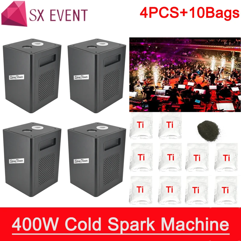 

400w DMX Fire Machine Spark Flame 10 bags powder Cold Fireworks Machine Wedding Sparkler Machine