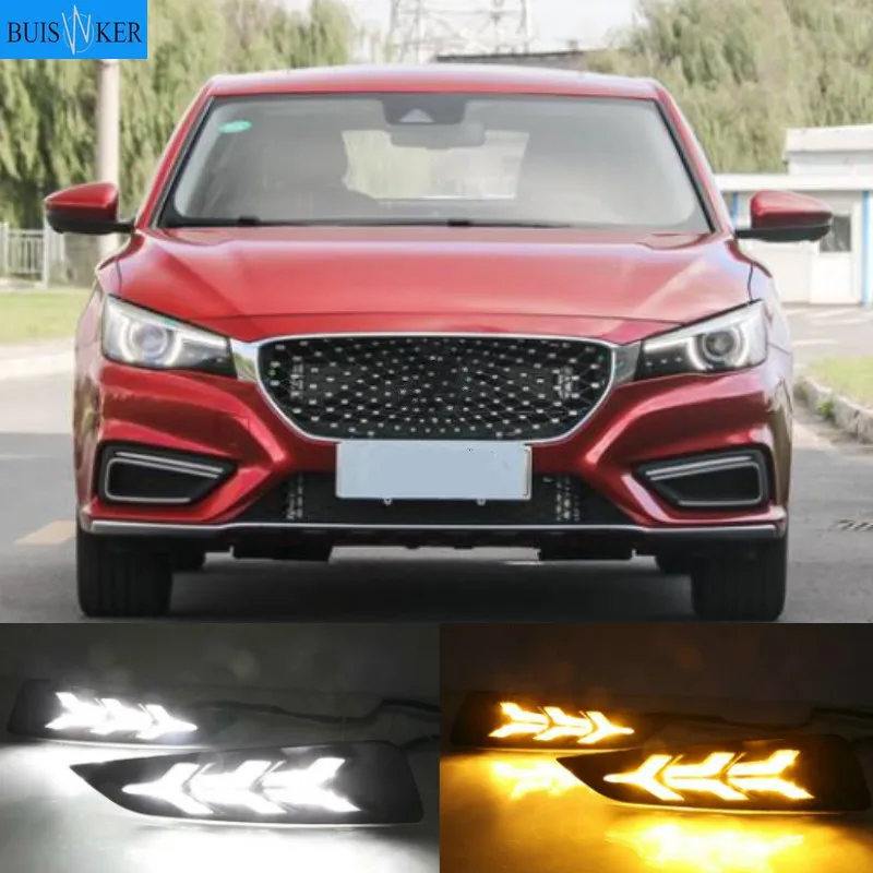 

1 Pair Car LED Daytime Running Lights White Yellow Blue Running Turn signal DRL for MG6 MG 6 2017 2018 2019 Fog Lamp Covers