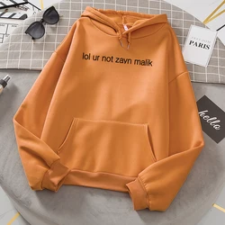 LOL UR NOT ZAYN MALIK-chándales para mujer, sudaderas con capucha de manga larga, sudaderas de Moleton, jerséis rosas para mujer, otoño e invierno, 2024