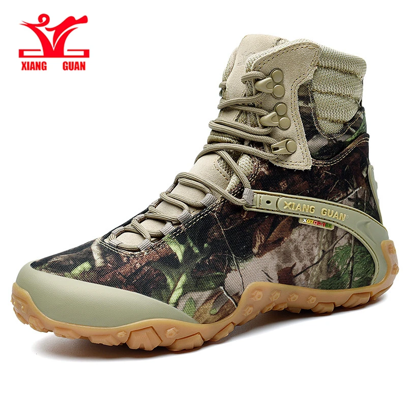 XIANG GUAN buty górskie mężczyźni wodoodporne drzewo Bionic Camo wspinaczka górskie buty taktyczne kobiety Outdoor Sports Camping Trekking