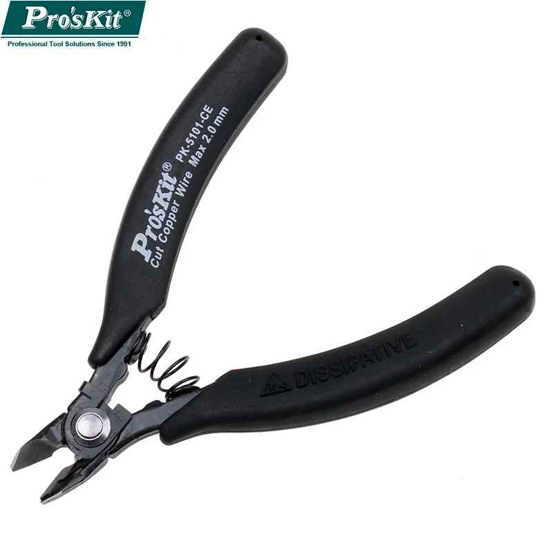 Pro’skit ProsKit 1PK-5101-CE Precision side cutting pliers with safety clip and conductive handle 125mm anti-static pliers