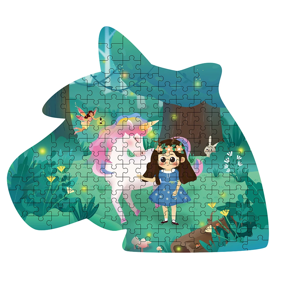 يونيكورن لغز الكرتون الفتيات الأميرة بازل قطع Diy بها بنفسك الطفل غير النظامية بازل على شكل حيوانات ألعاب تعليمية لعب هدايا عيد الميلاد للأطفال