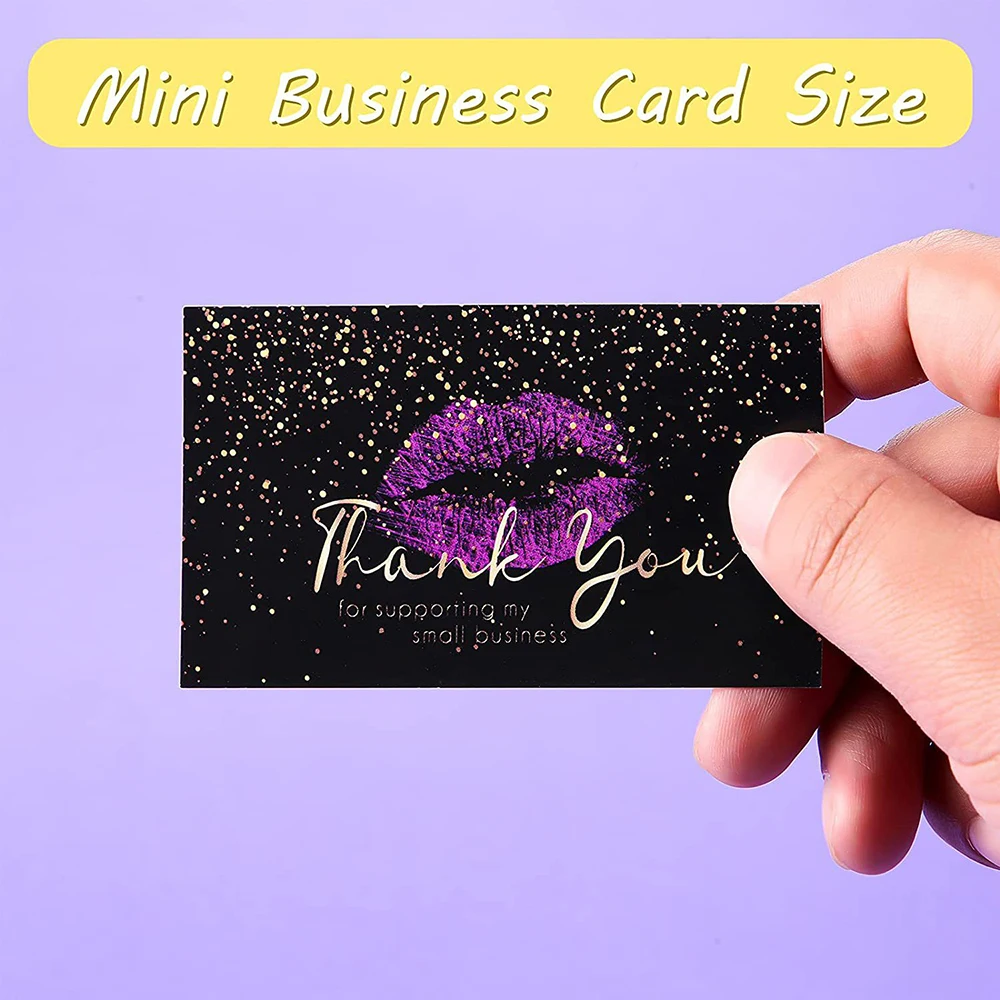 10-50pcs Thank You for Supporting My Small Busines card Red Lips Kiss Love 2*3.5in Baking DIY Packing Flower Gift Wrapping card