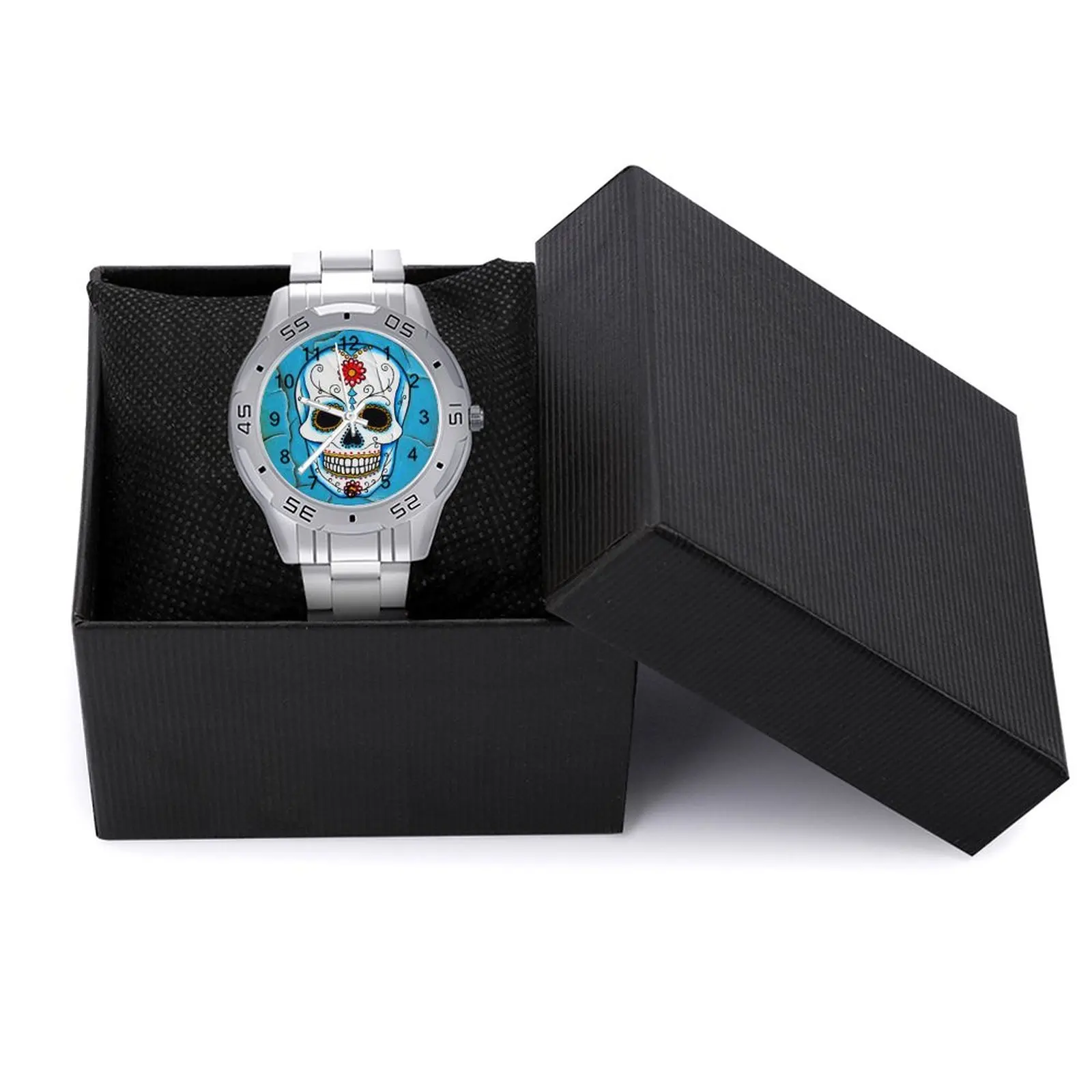 Mexican Skull Quartz Watch The Day of The Dead Festival Casual Wrist Watch Steel Design Affordable Men Women Wristwatch