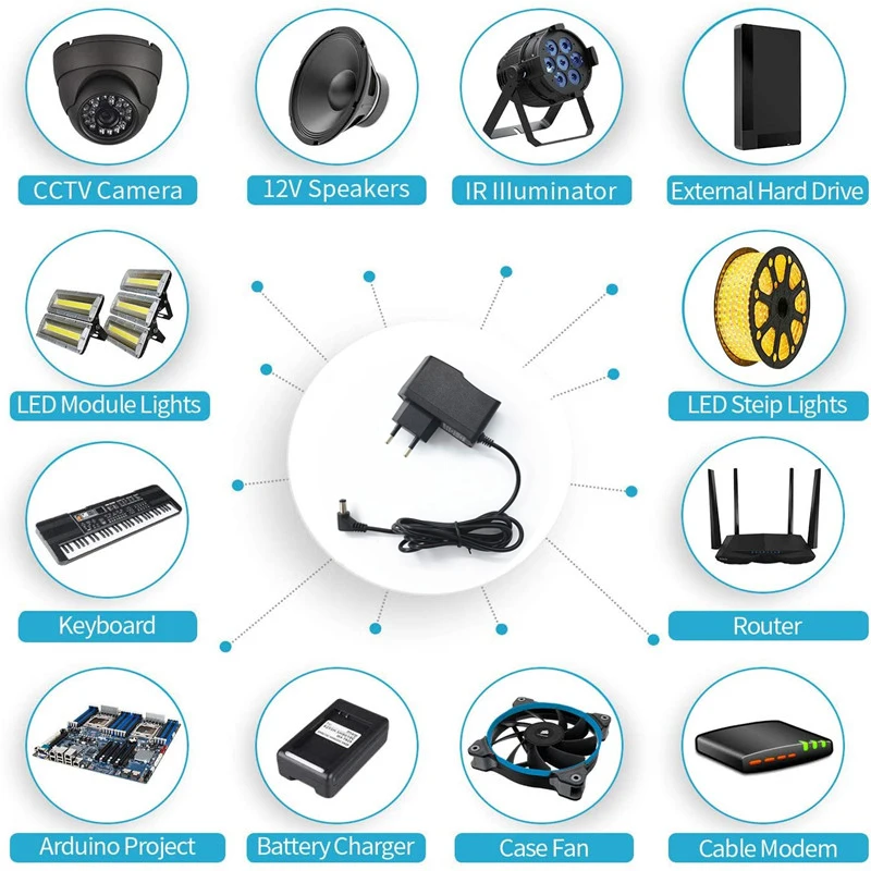 90° turn 3V 4.5V 5V 6V 7.5V 9V 12V 1A 1000mA compatible 500mA power supply adapter charger AC DC Jack Plug 90 Degree Right Angle