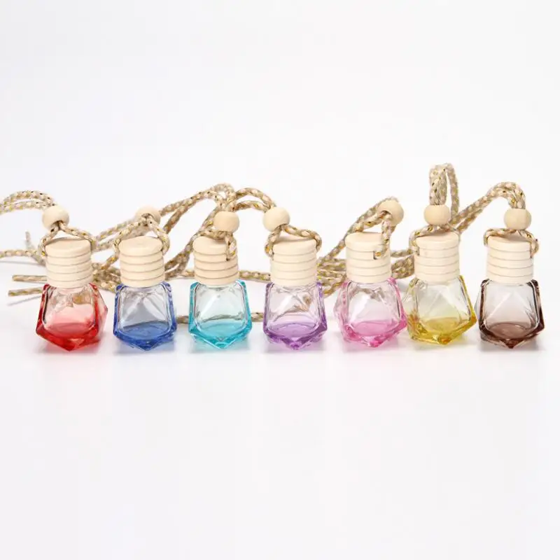 6ML Diamond Car Perfume Pendant Crystal Car Hanging Glass Perfume Empty Bottle LX3971