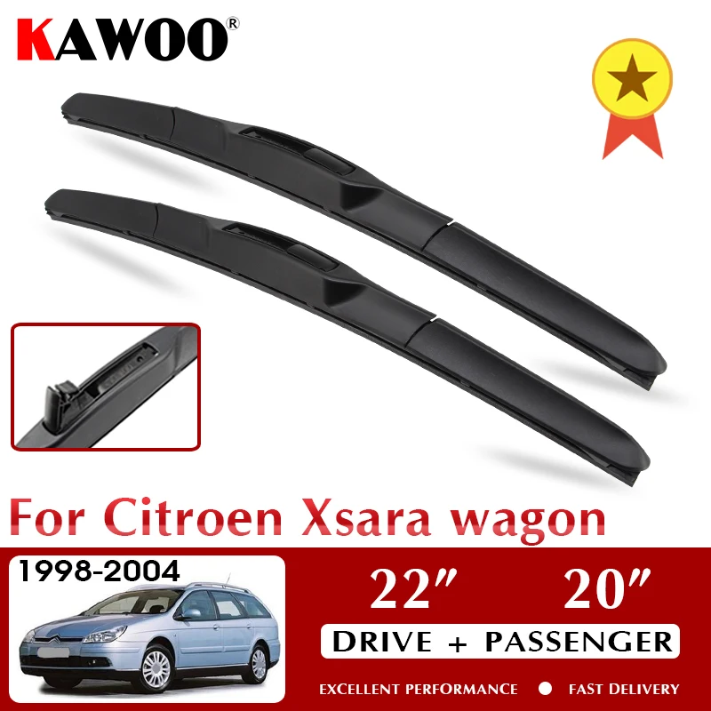 

KAWOO Wiper Car Wiper Blades For Citroen Xsara wagon 1998-2004 Windshield Windscreen Front Window Accessories 22"+20" LHD RHD