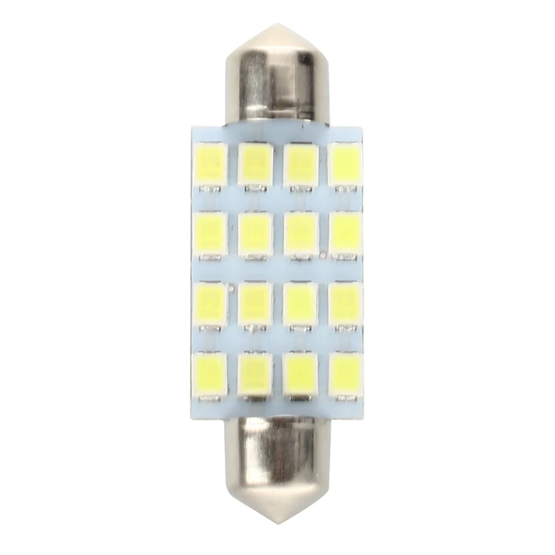 New10 PCS 16 어페도 자동차 전구 LED SMD 3528 42mm-화이트