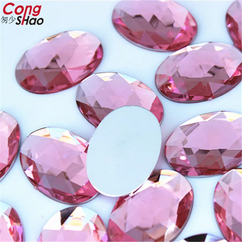 Cong Shao 100PCS 18*25mm Ovale Form Acryl Strasssteine Flatback Steine Und Kristalle Für Kostüm Handwerk DIY Dekoration YB137 – Detail 7