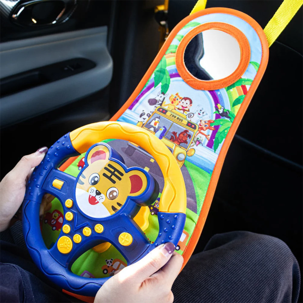 Baby Animal Moder Simulation Steering Wheel Vocal Toy Car Copilots Eletric Light With Base Kids Toys Musical Early Educational