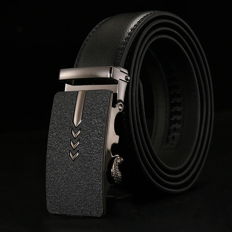 Peikong Automatic buckle genuine leather mens belts luxury high quality business casual designer male waist fashion corset belt