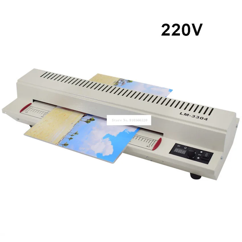 Cold/Hot Laminator Knob 220V 600W Photo Document Paper A3 A4 Laminating Film Machine Temperature Adjust Width 330mm LM-3304-A3