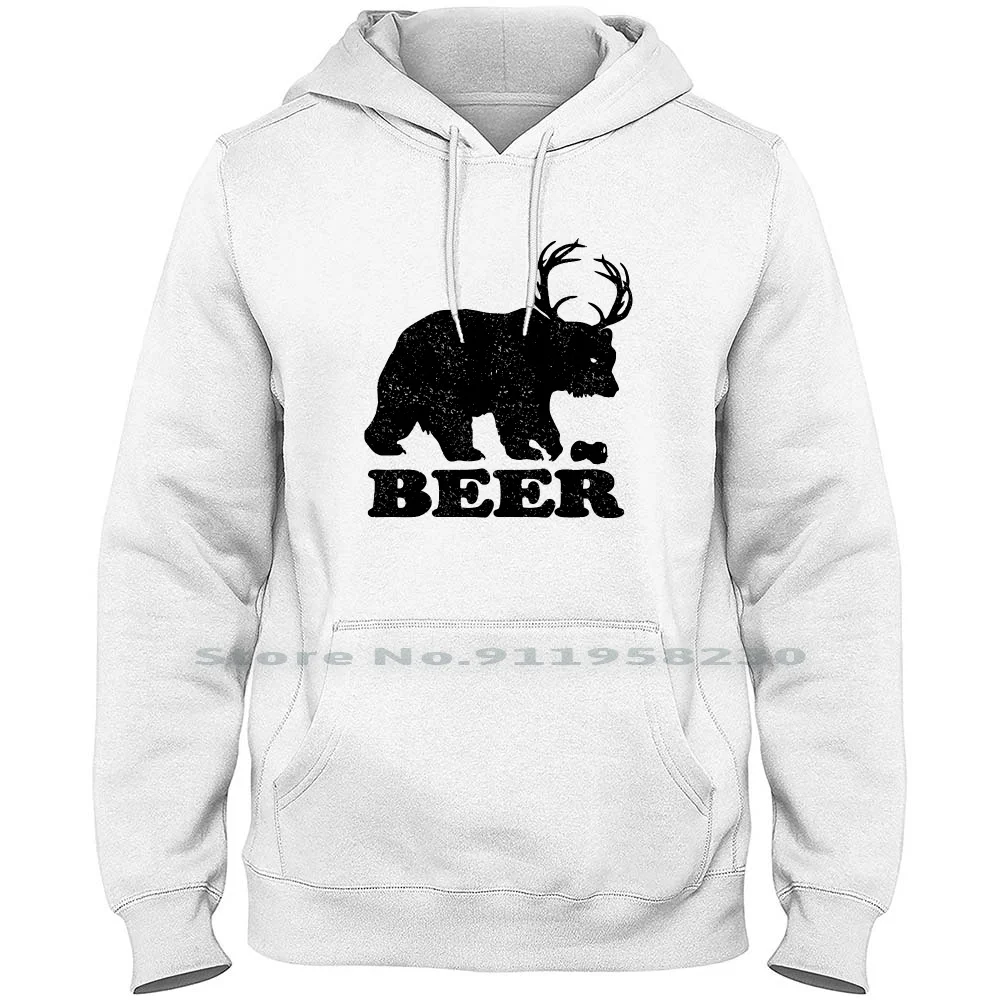 Funny Beer Bear Men Women Hoodie Sweater 6XL Big Size Cotton Illustration Popular Some Logo Beer Bear Hot Fun Ear Bee Ny Me