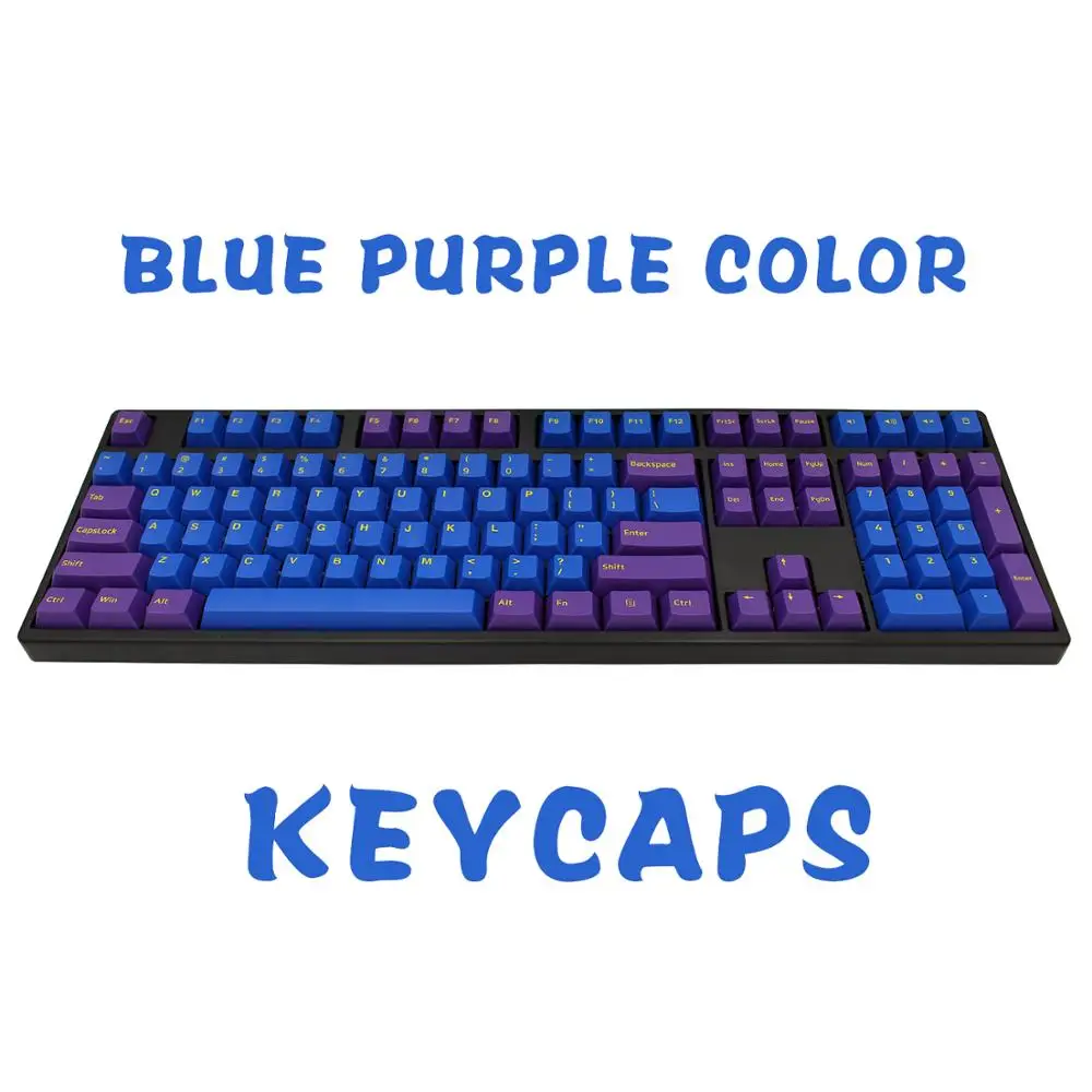 

Cherry Profile Double Shot PBT Mechanical Keyboard blue and purple color theme Keycap 108 Key Filco Ducky Replace the Keycap