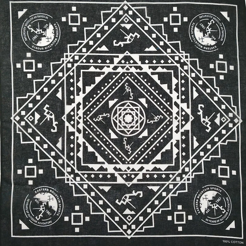 Totenkopf-Bandana, modisch, Hip-Hop, 100 % Baumwolle, quadratischer Schal, schwarz, Paisley-Fahrrad-Stirnband für Damen/Herren/Jungen/Mädchen