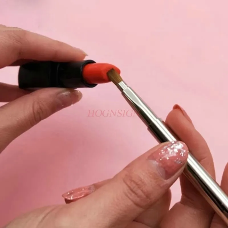 もみカバー付き伸縮式ポータブルフラットリップブラシ口紅リップブラシミニメイクアップセール