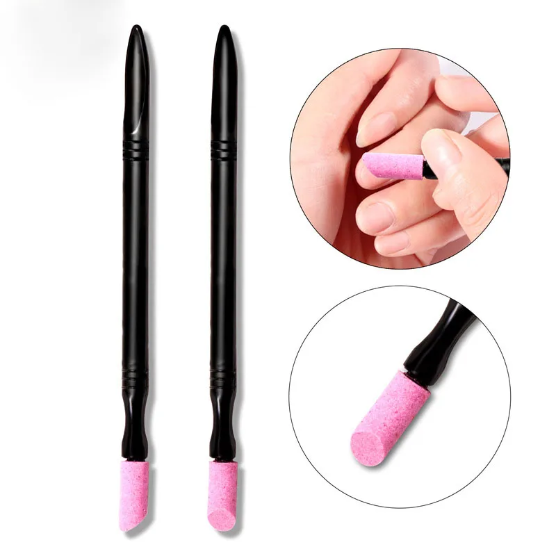 1 Stuks Nail Stick Cuticle Pushers Draagbare Quartz Slijpen Pen Cuticle Remover Voor Nail Art Care Pedicure Manicure Nail Gereedschap