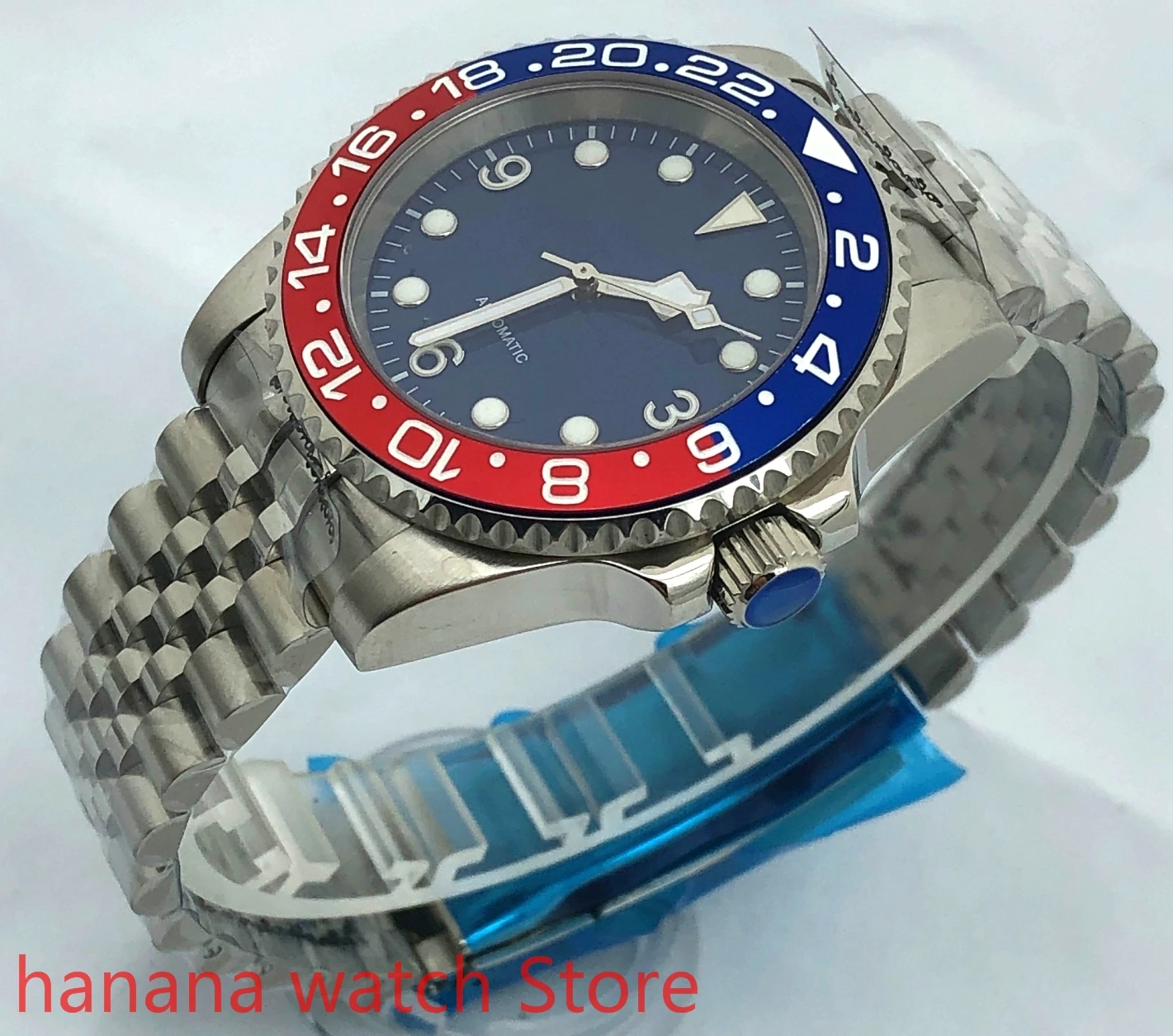 Bliger-camiseta nueva para hombre, reloj mecánico con carcasa plateada, cristal de zafiro, bisel de cerámica, movimiento NH35, reloj automático, 40mm