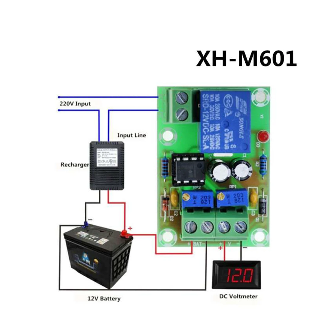 Pannello di controllo intelligente di potere del caricatore del bordo di controllo di carico della batteria di 10pcs XH-M601 12V