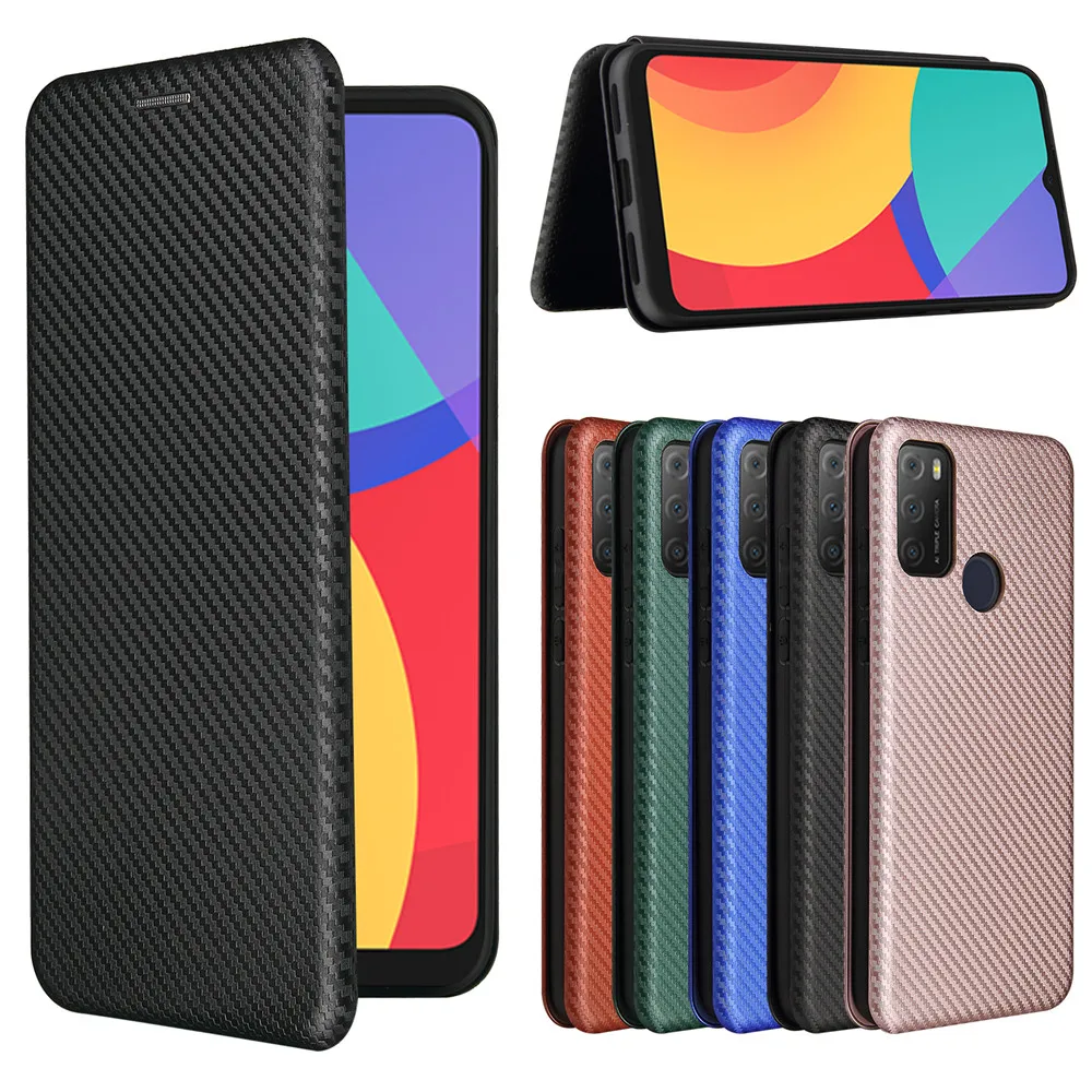Para TCL 20E funda de lujo con tapa de fibra de carbono funda de adsorción magnética para TCL 20E 20 E TCL20E bolsas de teléfono