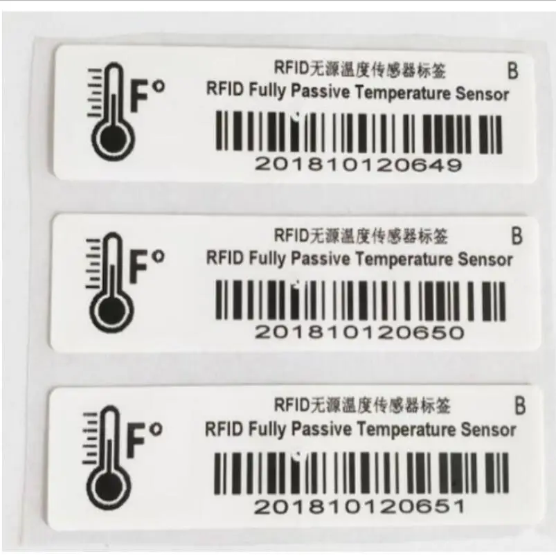 Temperature Sensor 840-960mhz gen2 epc UHF RFID Passive Sticker Tag for cold-chain logistics