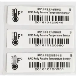 10pcs RFID Passive Temperature Sensor rfid uhf tag epc UHF Sticker Tag 840-960mhz cold-chain logistics Food Temperature tags