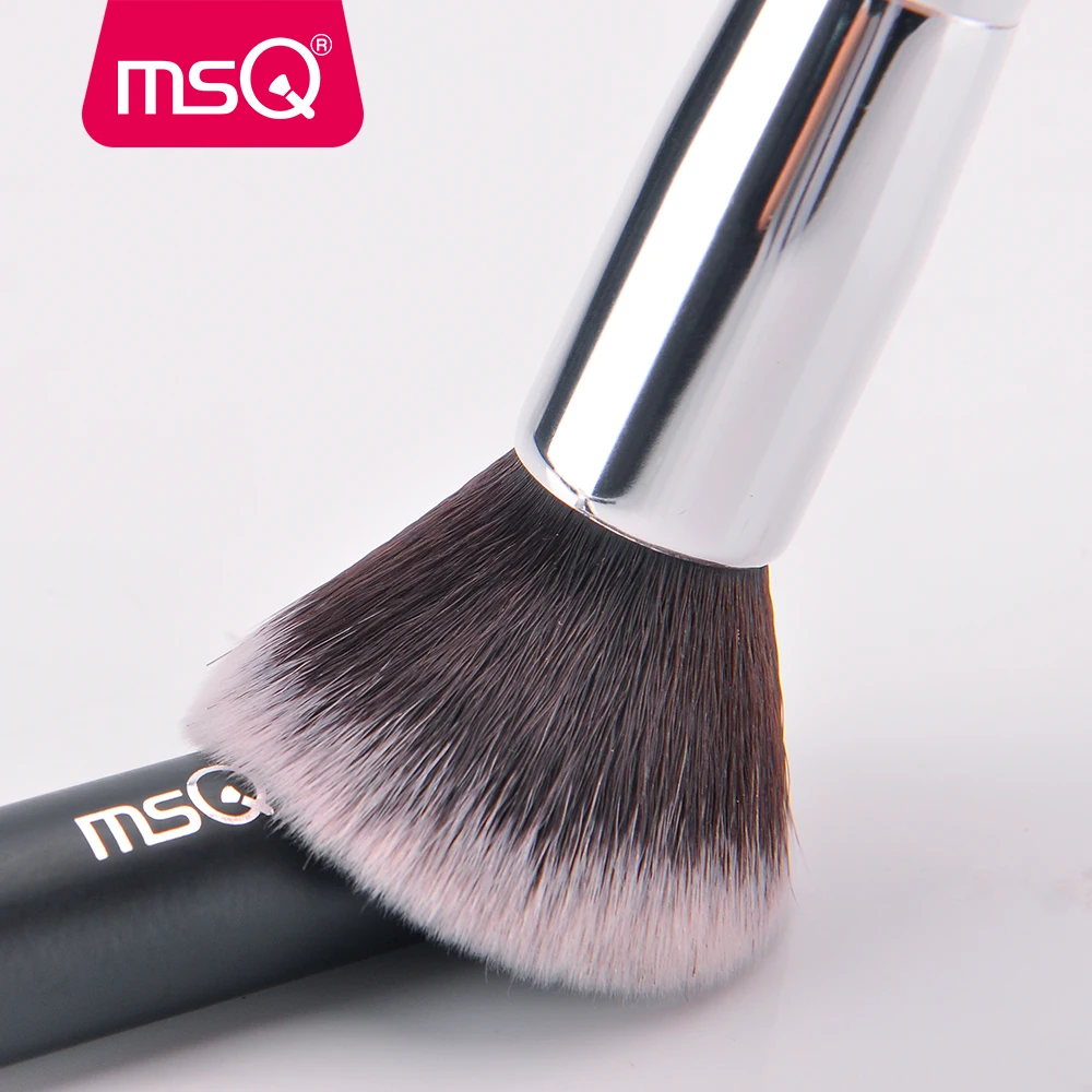 MSQ 15pcs Pro Makeup Brushes Set Powder Foundation Blusher Eyeshadow Blending Make Up Brush Goat Hair PU Leather Case