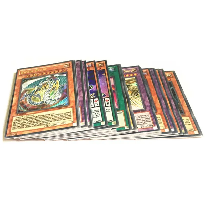 Yu Gi Oh-tarjeta Flash de Anime japonés para niños, 100 tarjetas diferentes en inglés, dragón gigante, soldado, Sky Dragon, regalo de juguete, 100 Uds.