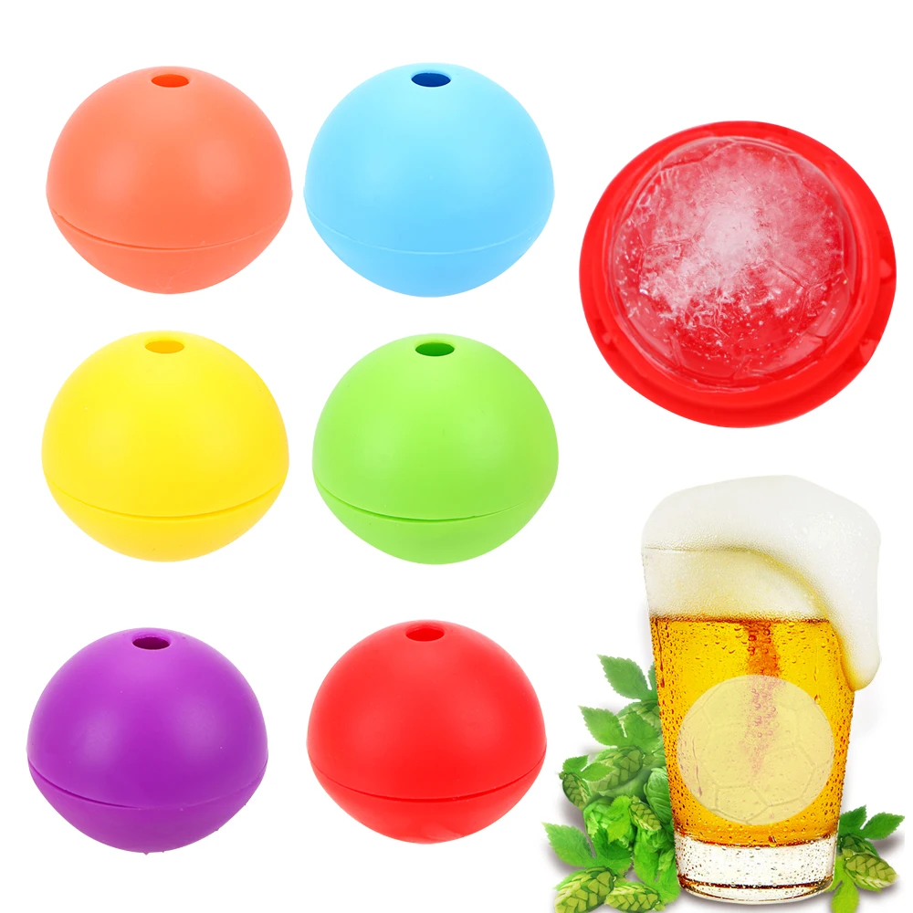 Whiskey Wine Cocktail Ice Cube Kitchen Baking Tools Silicone Ice Moulds Ice Ball Maker Football Single Case Baking Mold DIY