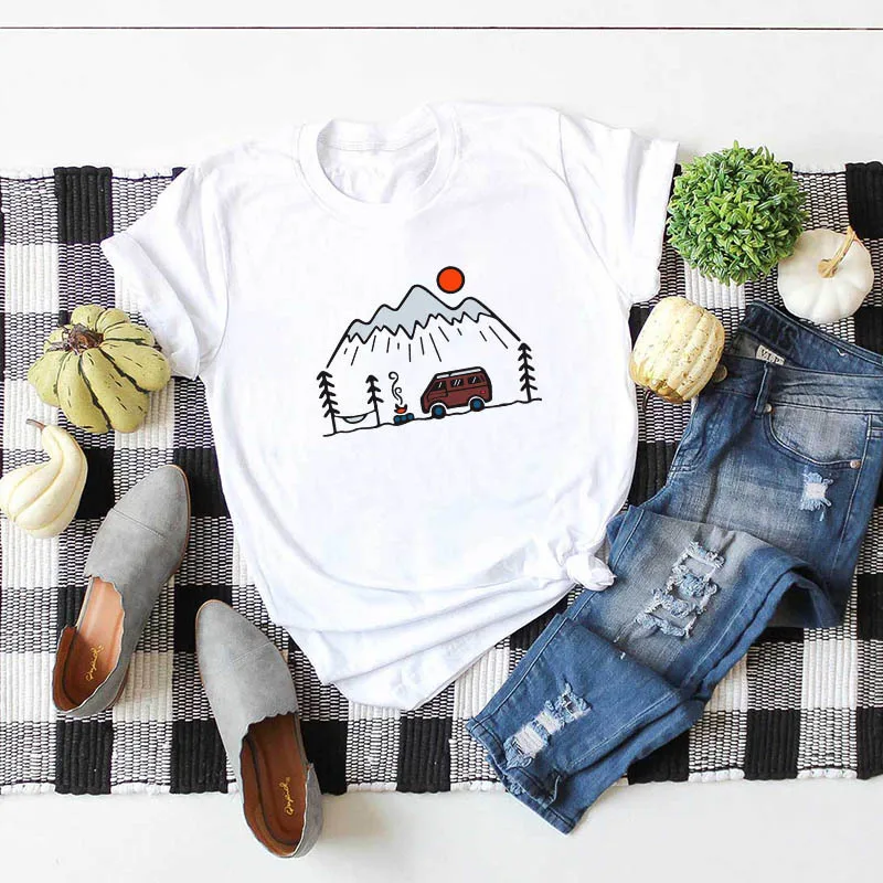 Fashion Harajuku Camping Shirt I Hate People Vintage Funny Shirts Of T Men/Women Short Sleeve Hiking Cotton Tees Tops