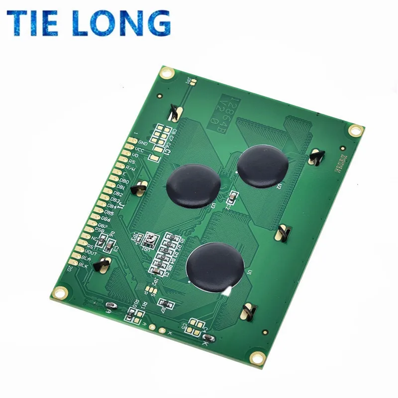 Modul LCD 128*64 Titik 5V Layar Biru 12864 LCD dengan Lampu Latar ST7920 Port Paralel LCD12864 untuk Arduino