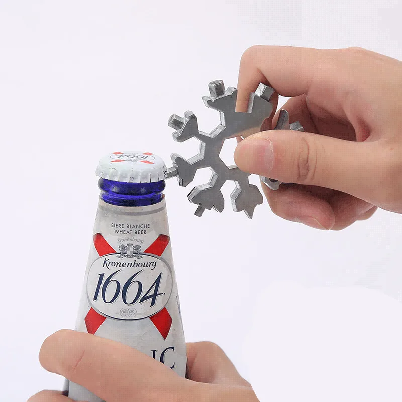 Clé Allen flocon de neige 18 en 1 avec boîte cadeau, combinaison d'outils, Portable avec porte-clés, outil pour la maison