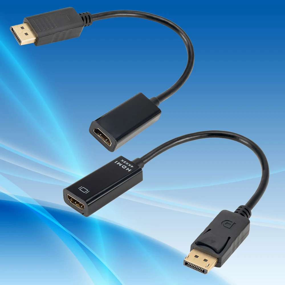 GRWIBEOU DP HDMI kablosu adaptörü erkek kadın dizüstü PC için ekran Port desteği 4k 1080P HDMI kablo adaptörü dönüştürücü HDTV