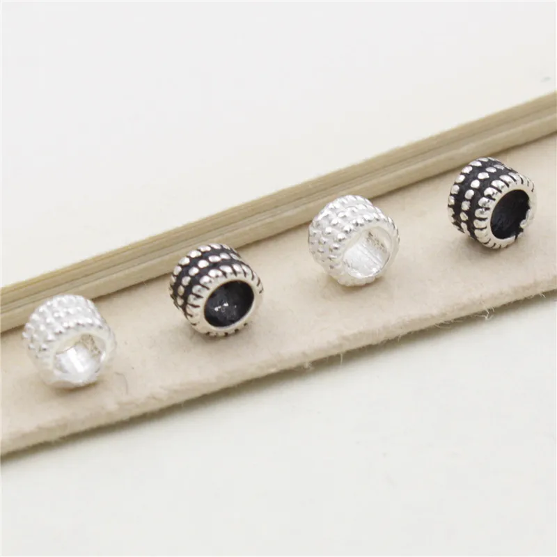 5pcs 925 Sterling Silver Spacer Beads Suit for Bracelet Necklace Loose Beads Diy Jewelry Making