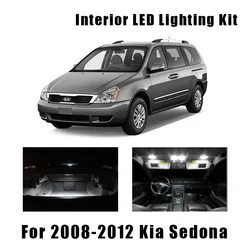 13 Bulbs White Canbus LED Car Light Interior Kit Fit For 2008 2009 2010 2011 2012 Kia Sedona Map Dome Trunk Door License Lamp