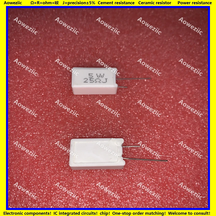 厚さ5w25rj 5w25rj 5w25rj 5w25rj 5w25rj RX27-5 mの垂直セメント抵抗用の10個の耐性セラミック抵抗 ± 5%