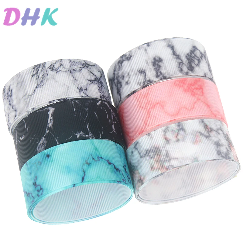 DHK 22MM 10yards marble Printed Grosgrain Ribbon Accessory Hairbow Headwear Decoration DIY Wholesale OEM B1867