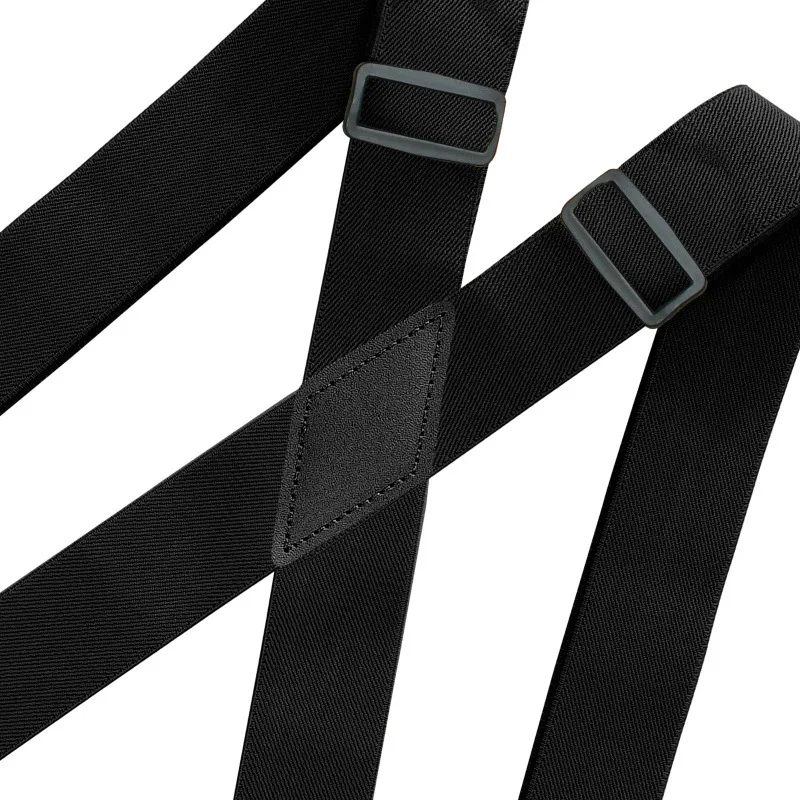 Tirantes anchos de 3,5x120cm para hombre, hebilla de gancho negra, suspensorio masculino elástico de 4 Clip, accesorios de trabajo