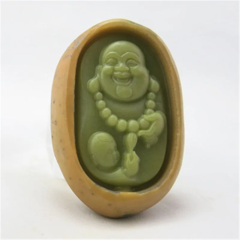 Natural handmade Green Jade Pendant Necklace Glowing jade Hand Carving Gemstone Green Jade Guanyin Buddha Pendant for men women