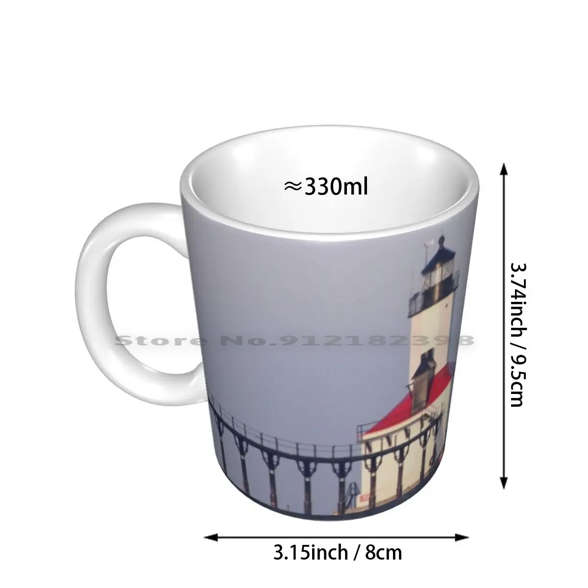 Scoping In On The Other Side Of Light House Ceramic Mugs Coffee Cups Milk Tea Mug Light House Blue Skye Lake Morning Beach