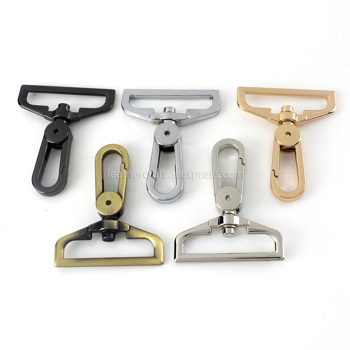 1pcs Metal 38mm D Ring Swivel Eye Snap Hook Trigger Clasps Clips for Leather Craft Bag Strap Belt Webbing Keychain Large Size