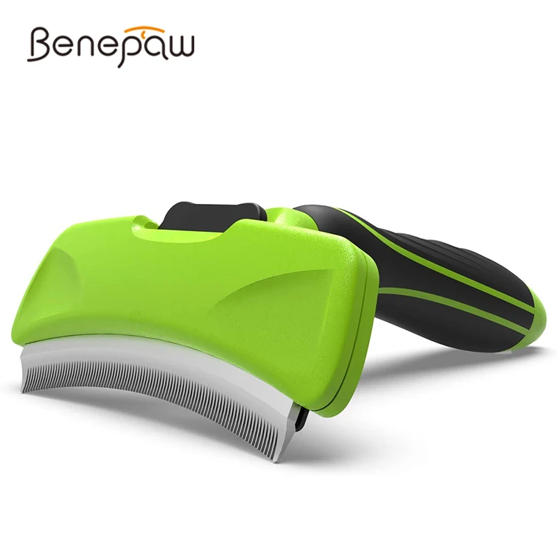 Benepaw Professional Self Cleaning Dog Comb Comfortable Anti-slip Handle Pet Shedding Tool Grooming Remove Loose Hair Tangle Mat