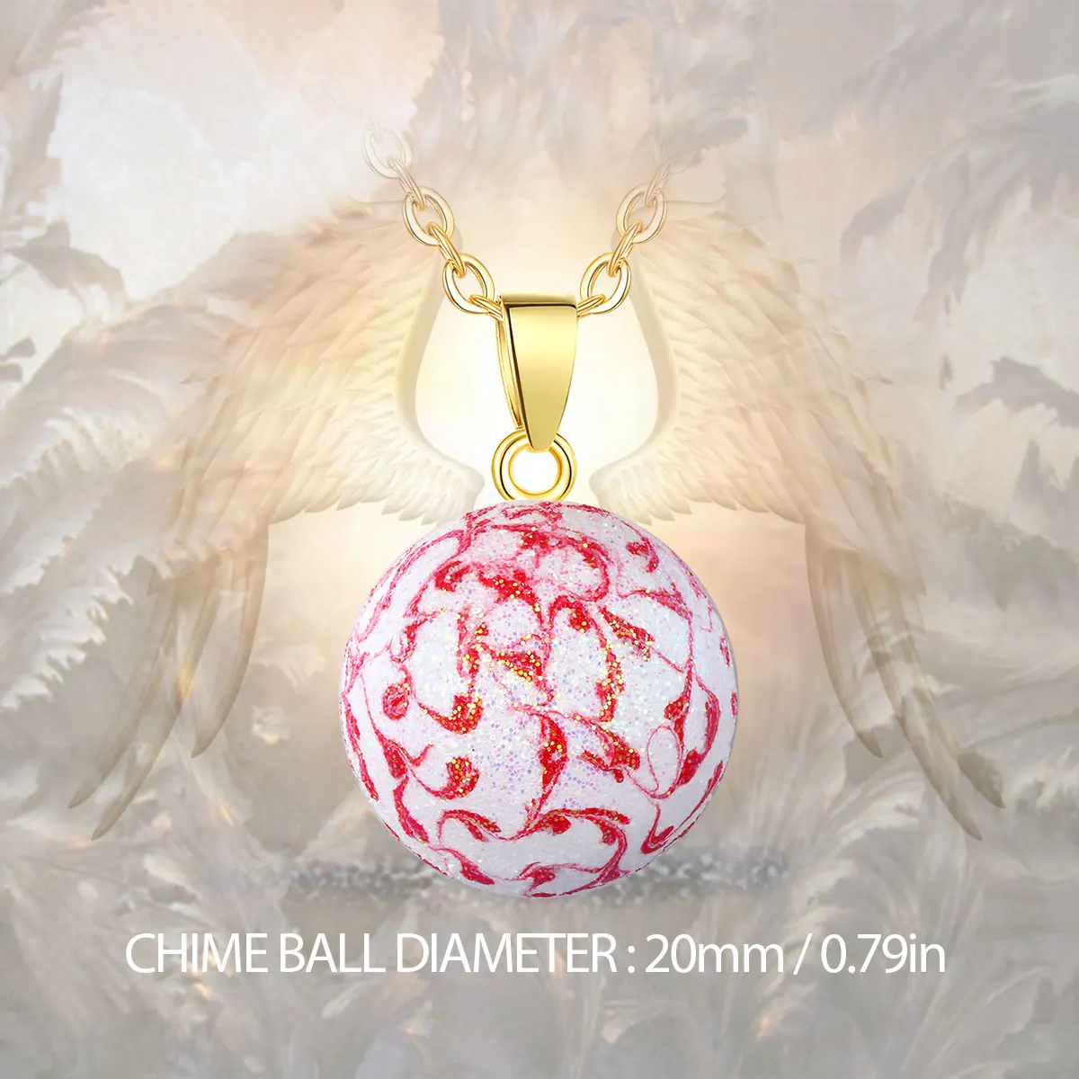 Eudora Harmony Ball Shiny Red Blue Purple Pregnancy Chime Ball Angel Caller Pendant Necklace Fina Fashion Jewelry for Women 388