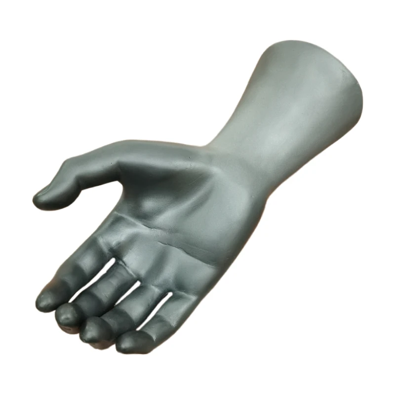 1 Male Right Hand Mannequin Artificial Hand Plastic PVC Curved Shape Black Strong Male Hand Men\'s Jewelry Watch Display Props