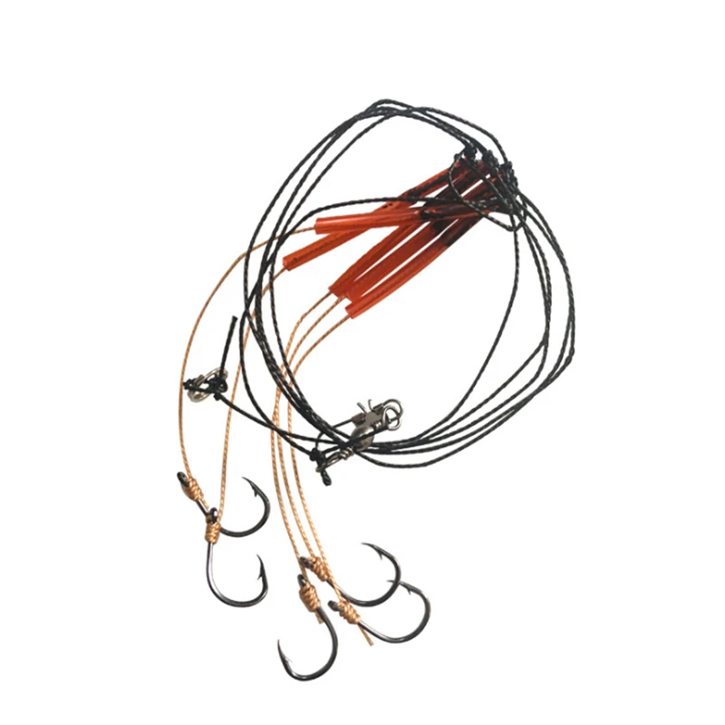 1 szt. 5 # -14 #   Haczyki wędkarskie z 5 małymi haczykami ze stali wysokowęglowej Przypony ze stali nierdzewnej Obrotowa przynęta wędkarska Przynęty Pesca Tackle