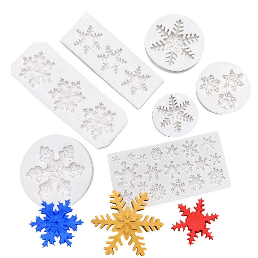 Snowflake Silicone Sugarcraft Mold Resin Tools Cupcake Fondant Cake Decorating Tools