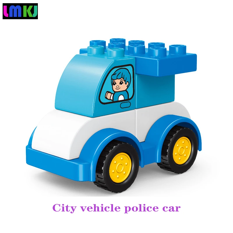 Diy Car Big Size Building Blocks City Vehicle Toy Fire Truck Crane Truck Engineering Vehicle Model Kid Educational Toys Children